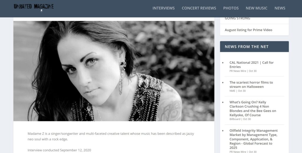 Madame Z-Unrated Magazine Interview
